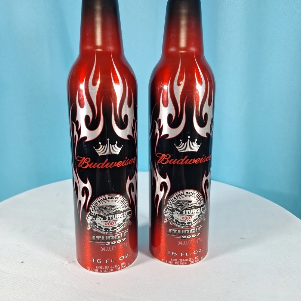 Budweiser Red and Black Flame Bottles